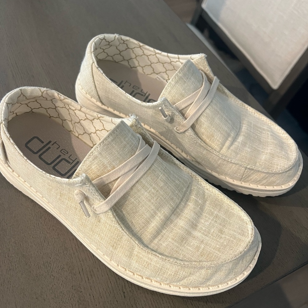 Hey dude Wendy gold sparkle shoes